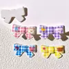 Pinza para el pelo de cuadros de dibujos animados con lazo KT, piezas acrílicas para accesorios DIY para fundas de teléfono, hebillas de zapatos y decoraciones para zapatos