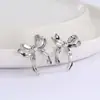 Pendientes de Lazo Mori de Corea del Sur Transfronterizos para Mujer Estilo Frío Moda Elegante Pendientes Versátiles Lujo Ligero Sentido de Alta Gama