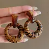 Pendientes Retro Estilo Hong Kong de Plata con Estampado de Leopardo y Círculo Geométrico, Aretes de Moda Únicos y Tendencia, Pendientes Sencillos de Lujo Ligero, Nicho