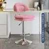 Banqueta de bar de luxo para uso doméstico, altura ajustável, giratória, com encosto de almofada macia, adequada para balcão de recepção, caixa, banqueta alta, cadeira para mesa de ilha