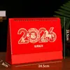 Calendário de Mesa 2026 Ano do Cavalo Logo Personalizado Criativo Formato Especial Desenho Animado Estampagem a Quente Decoração de Mesa Ornamento de Calendário Calendário Anual Atacado