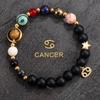 12 Pulseras de Doce Constelaciones, Pulseras de Cristal para Mujeres y Hombres, Abalorios Hechos a Mano, Piedras Naturales, Ocho Planetas, Estilo Popular Transfronterizo