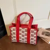 Bolsa tote feminina vermelha estilo coreano 2026 novo modelo bolsa de noiva bolsa para damas de honra bolsa de trabalho