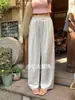2025 Pantalones de Seda de Hielo Leche Fu Yamamoto Moda Femenina Versátil Nuevo Casual Caída Tela de Acetato Pantalones de Pierna Ancha para Caminar 8023
