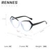 Gafas de Lluvia Estilo Nuevo Transfronterizo Europeo y Americano Bloques de Color Irregulares Ojo de Gato Antiluz Azul Lentes Lisos Marco Natural para Miopía
