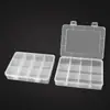 Caixa Plástica Transparente Fixa de Tamanho Médio com 12 Compartimentos para Miçangas de Nail Art, Equipamentos de Pesca e Armazenamento DIY com Tampa