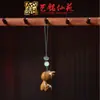 Cadena para Teléfono Móvil de Madera de Palisandro con Colgante de Ciervo de Cuerda Trenzada Yiming Xianyuan Borla Unidireccional Colgante de Coche de Ciervo Llavero para Bolsa
