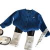 Roupas Infantis Estilo Coreano 2026 Novo Cardigan Suéter de Primavera para Meninas Conjunto de Duas Peças de Meias e Leggings Infantis Modernos