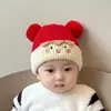 Chapéus de Bebê para Homens e Mulheres no Outono e Inverno, Estilo Coreano Fofo e Super Fofo Chapéus de Lã para Bebês, Proteção para as Orelhas e Quentinhos Chapéus de Tricô para Crianças