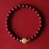 Pulsera de Mineral Crudo Natural Arena Púrpura y Cinabrio Modelo Nuevo 2022, Pulsera de Arena Imperial de Cera de Abejas Natural para el Año de Nacimiento