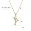 Colar Feminino Transfronteiriço Nova Moda Zircônia Coroa Pingente Letra Inglesa Simples Personalizado Colar Feminino Colar