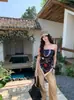 Pañuelo de Seda con Estampado de Letras Graffiti 'Chica Caliente de Verano' No Negociable, Top Bandeau sin Espalda, Pañuelo Cuadrado Multiusos