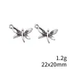 22x 20mm 1.2g prata antiga vintage acessórios DIY pingente de libélula