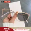 Novas Armações de Óculos Decorativas Estilo Europeu e Americano Olho de Gato para Mulheres, Óculos Lisos Transfronteiriços, Óculos Coloridos Anti-Luz Azul para Exportação