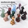 Ornamentos de escultura de alpaca fofos de cristal natural, presente para crianças, decoração de mesa para casa, artesanato, fábrica de atacado