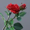 Flores Artificiais com 2 Cabeças, Toque Realista, Hidratante, Bordas Enroladas, Decoração de Casa Rosa, Flores Artificiais, Plantas Verdes, Flores para Decoração de Casamento, Alta Simulação
