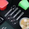 Atacado do Fabricante Colher de Sorvete Bolo Iogurte Leite de Pele Dupla Sobremesa Mousse Pudim Plástico Descartável Faca Garfo Colher