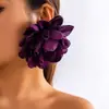 Europa y Estados Unidos joyería transfronteriza pendientes de flores grandes con sentido del diseño de tela exagerado flor de verano flor nicho pendientes de flores