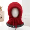 Gorro de Punto para Mujer Invierno Más Terciopelo Protección contra el Frío Sombrero de Lana Bufanda Máscara Integrados en una Sola Pieza Gorro Cálido Sombrero para Ciclismo al Aire Libre