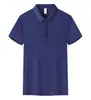 Camisa polo de cor sólida, manga curta, produto principal, versátil, confortável, estilosa, unissex, com logo estampado e bordado workwear