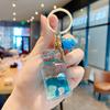 Llavero de pez dorado pequeño flotante para hombres y mujeres, exquisito, lindo, colgante de llavero de coche de botella flotante, colgante de bolso, pequeño regalo