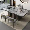 Mesa de Té de Pizarra para Sala de Estar, Mesa de Té con Llenado Automático de Agua para Uso Doméstico, Nuevo Juego de Mesa de Té de Lujo Ligero Estilo Chino