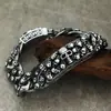 Pulsera de Acero de Titanio con Calavera Retro de Venta Caliente Transfronteriza Europea y Americana Ins Nicho Hip-hop de Alta Gama de Moda para Hombre