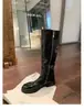 Botas de montar retro para mujer de cuero de vaca lavado, punta redonda, detalle de hebilla, suela gruesa, caña alta, botas largas, tacón grueso, botas ajustadas