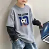 Roupa Íntima Masculina de Lã Patchwork Estilosa Outono Inverno 2026 Nova Média Grande Infantil Quente Gola Redonda Top Tendência