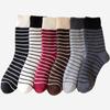 Meias grossas listradas femininas outono e inverno com forro de lã meias médias espessas meias femininas da moda meias Ankora vermelhas felpudas meias quentes