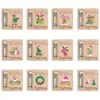 Enfeites de árvore de Natal transfronteiriços, Porta-notas de decoração de Natal, Placa de madeira, Pingente criativo, Artesanato de madeira DIY para pendurar