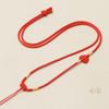 Cordón colgante ajustable con nudo de melocotón, cuerda Yu Pei, tejido a mano, hoja Ruyi, candado, cordón colgante dorado.
