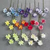 Lirios artificiales de doble pétalo, flores artificiales para bodas, arreglos florales hechos a mano de alta gama, decoración de salón de bodas, pared de flores y arreglos de suelo