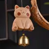 Madera de Haya Ensamblada Carrillón de Viento Gato de la Suerte Dibujos Animados Lindo Muñeco de Madera Maciza Timbre de Puerta Creativo Adornos Colgantes Venta al por Mayor