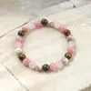 Temu Shein Tk Popular Transfronteiriço Pulseira Pedra Natural Pedra Olho de Tigre Cristal Rosa Pedra Vermelha da Rede Pulseira Anti-Ansiedade