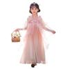 Vestido Hanfu para niñas, otoño 2025, estilo chino antiguo, bordado, princesa, ropa infantil