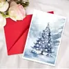 50 Tarjetas Creativas Nuevas de Material para Decoración Navideña con Sobres para Compra Directa Transfronteriza