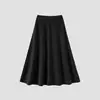[Dos Largos de Falda + Acetato de Lana] Faldas de Otoño e Invierno para Mujer Mostrando Estilo Francés Negro Elegante Faldas Largas