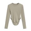 Top de roupa de ioga feminino Pilates gola redonda pequena manga longa primavera e verão barra curva vento puro anti cintura camiseta manga longa