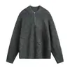 Suéter de Punto Grueso con Bucle y Media Cremallera con Cuello Alto, Nueva Chaqueta de Punto Cálida Oversize para Otoño e Invierno