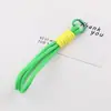 Cordón trenzado de doble hilo en colores bloqueados estilo coreano, llavero de cuentas hecho a mano para bricolaje, accesorio de cuerda anticaída