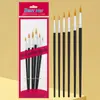 Pincel de Pintura a Óleo com Cabo Vermelho e Cerdas de Nylon, Pincel Único para Gouache e Acrílico, Pincel de Madeira