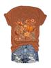 Amazon europeu e americano verão feminino padrão impressão pescoço redondo manga curta casual moda comércio exterior explosão T-shirt