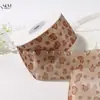 Cinta de Organza Estampada en Forma de Corazón, Empaque para Pasteles de Flores, Accesorios para el Cabello DIY, Moño, Accesorios de Chifón de Organza, Cinta