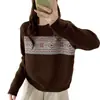 Suéter Redondo de Punto Fair Isle Retro para Mujer, Se Puede Usar Solo o Como Prenda Base, Top de Diseño Novedoso Otoño/Invierno 2026