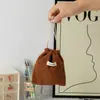 Saco de Armazenamento com Cordão Etiqueta Tecida com Cordão Bolsa de Maquiagem Portátil Feminina Veludo Cotelê Bagagem de Mão Cor Grande Capacidade