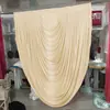 Cortinas de Boda de Comercio Exterior, Cortinas Onduladas en Forma de Arco Estilo Europeo, Fondo Grande para Bodas, Decoración y Montaje de Escenario de Terciopelo de Leche