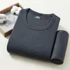 Roupas de Outono Calças de Outono Conjunto Masculino Suéter 100% Algodão Todo Algodão Roupa Íntima Quente Fina Conjunto de Roupa Íntima Masculina para Outono e Inverno para Meia-idade e Idosos