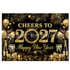 Tela de fondo Feliz Año Nuevo 2027 Tela colgante temática de Año Nuevo Europeo y Americano Pancarta de celebración de festival