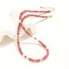 Nova Pulseira Grande Gradiente de Pedra Rosa Mulher Nicho Pulseira High-end Colar de Pedra Vermelha Pulseira Qualquer Combinação